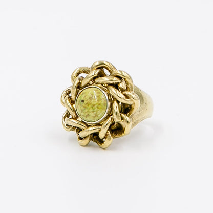 Chain Round Ring with Stone