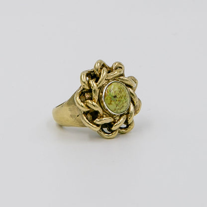 Chain Round Ring with Stone