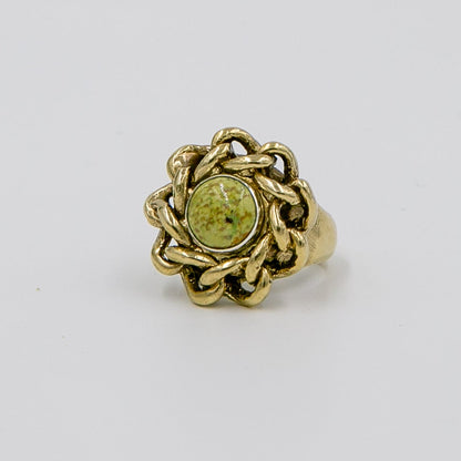 Chain Round Ring with Stone