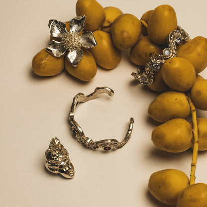 Demi Lune Cuff with Stones