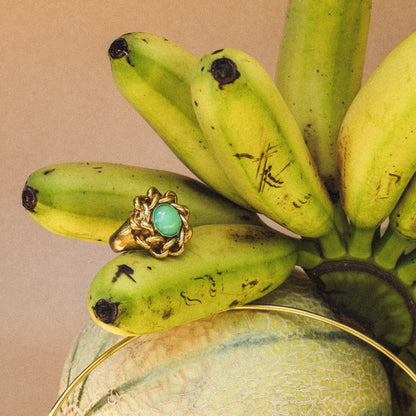 Chain Round Ring with Stone