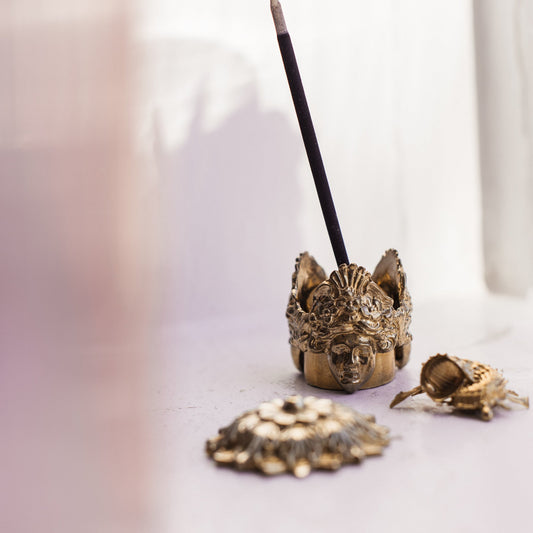 Lady Face Two Piece Incense Holder