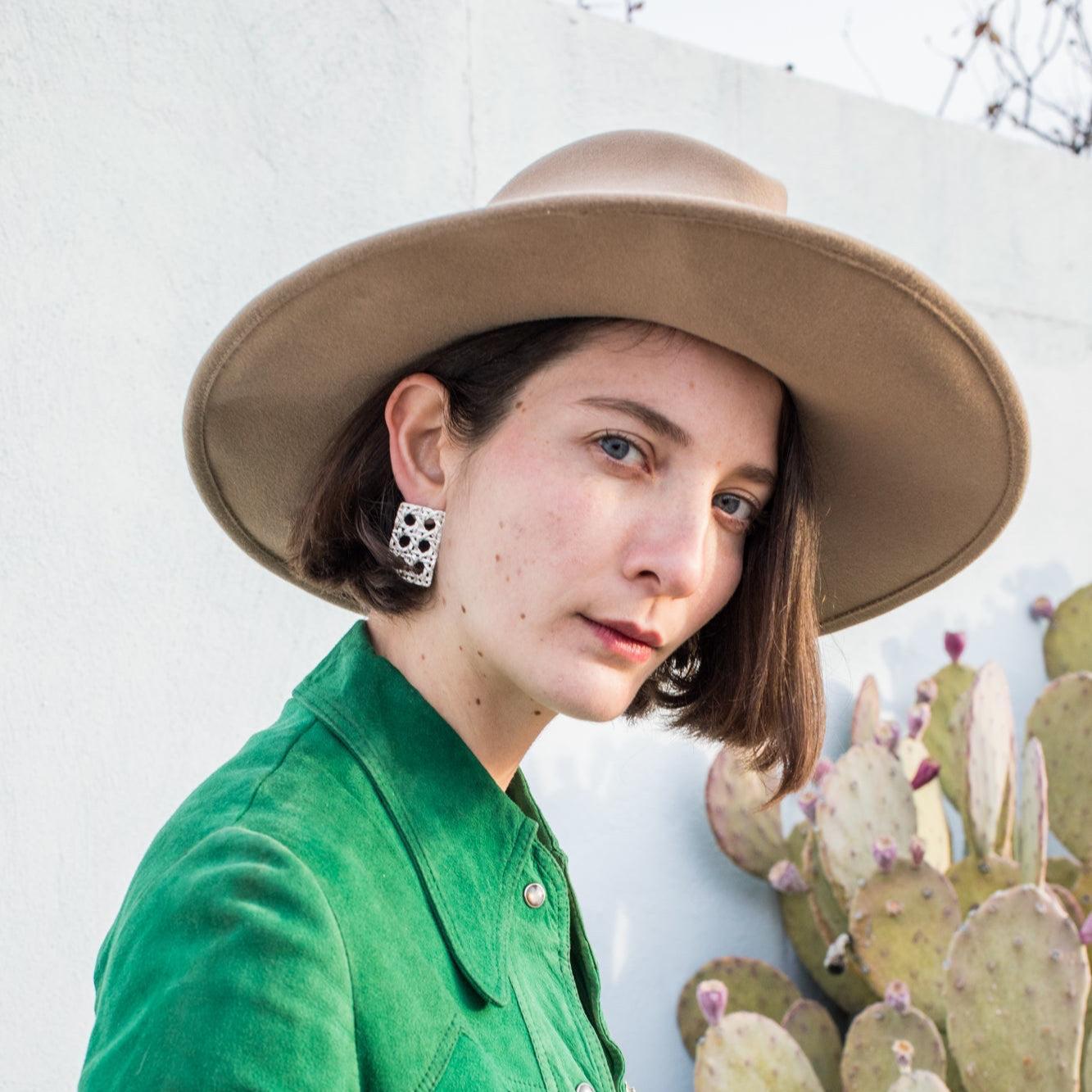 Rectangular Caning Earrings