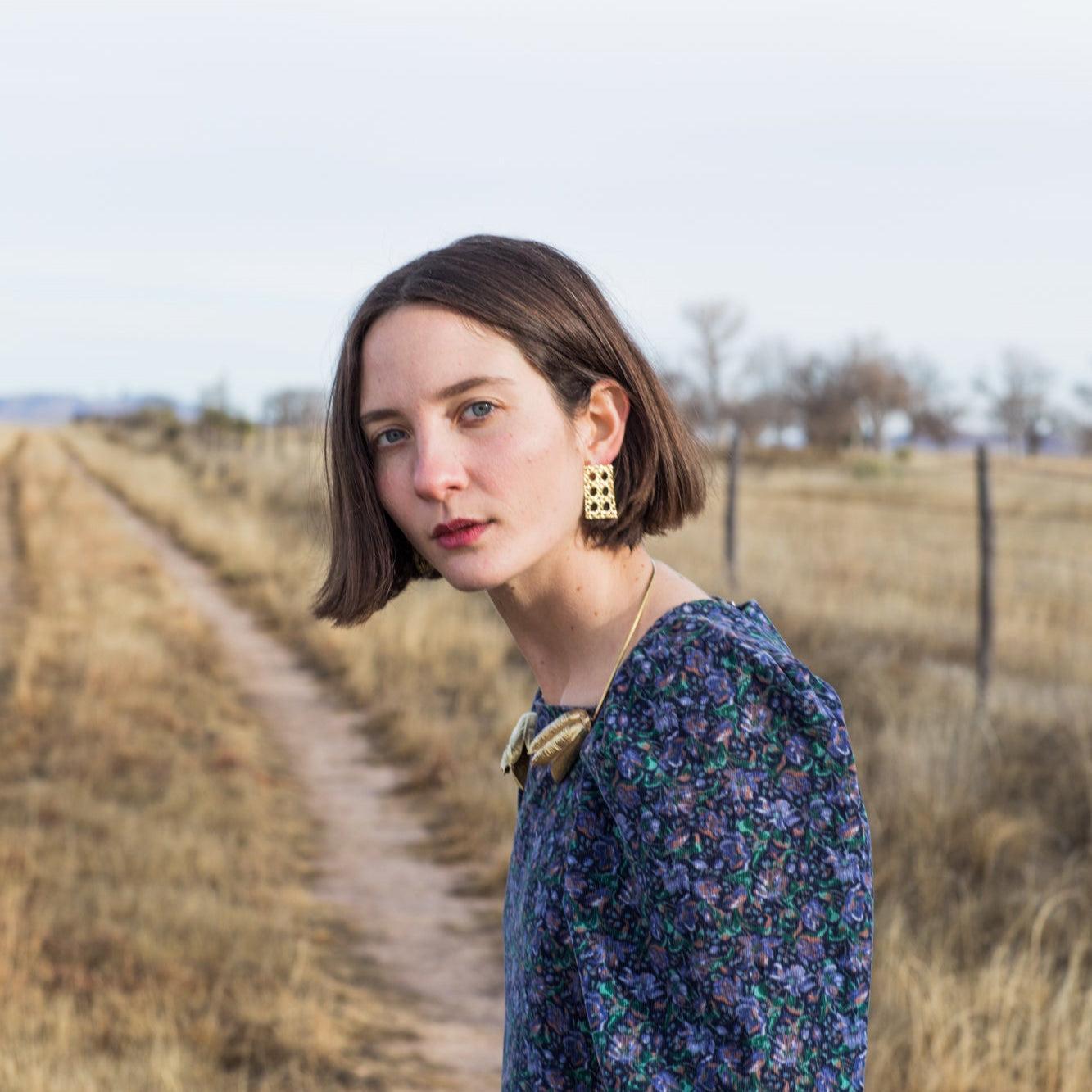 Rectangular Caning Earrings