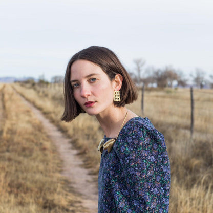 Rectangular Caning Earrings
