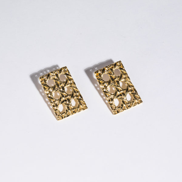 Rectangular Caning Earrings