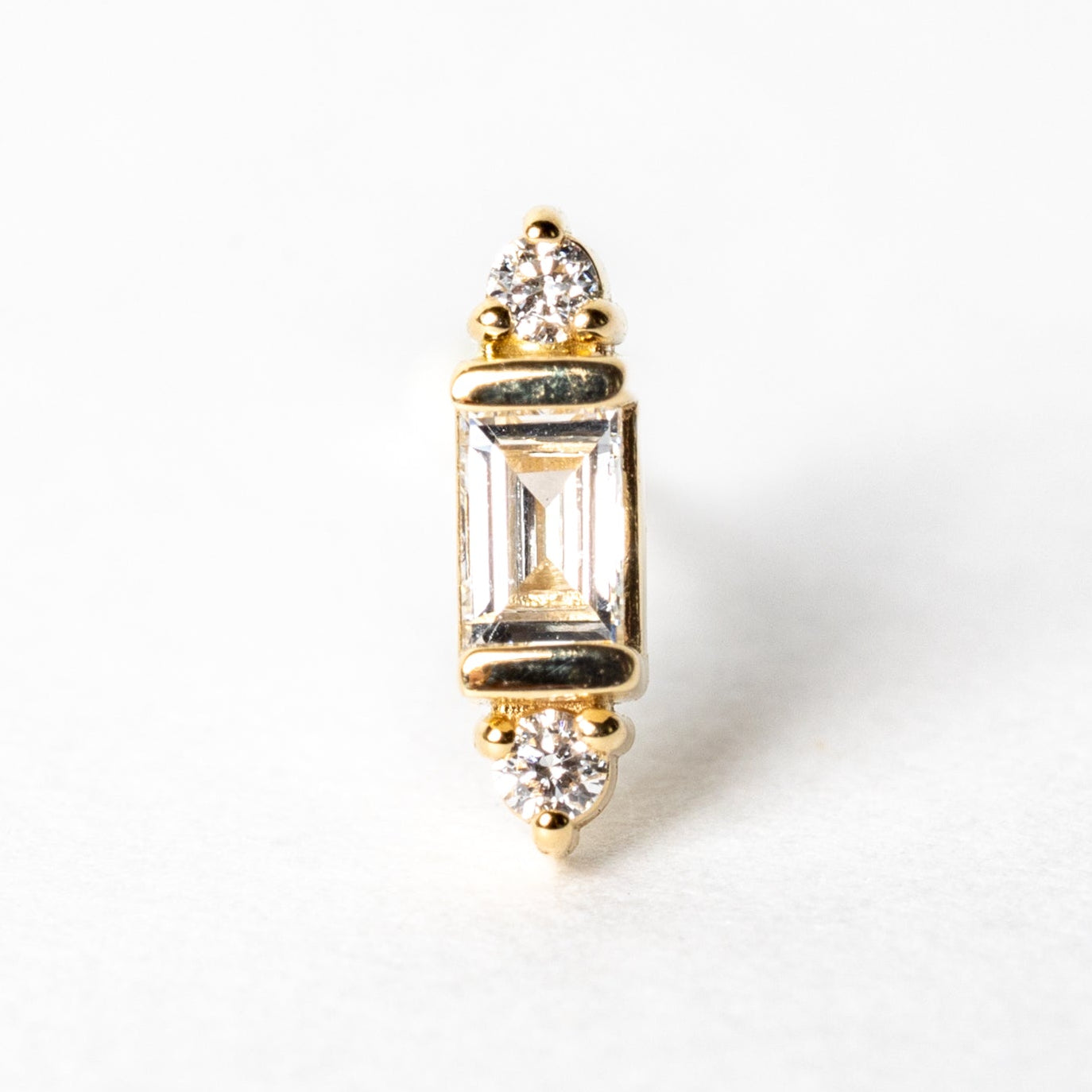 Diamond Baguette Stud