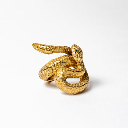 Water Moccasin Ring with Stone Eyes